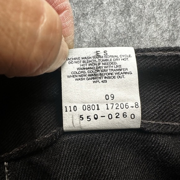 Vintage Levi's 550 Black Jeans 38x30 (36x29) Mens Batwing Relaxed Fit Baggy‎ Y2K - Picture 8 of 11
